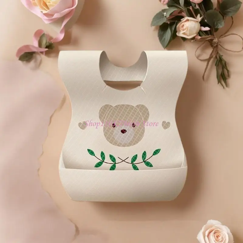 Babero no tejido para bebé R6FD, babero desechable hermético, cómodo, que ofrece limpieza rápida y fácil para bebés y niños - imagen 2