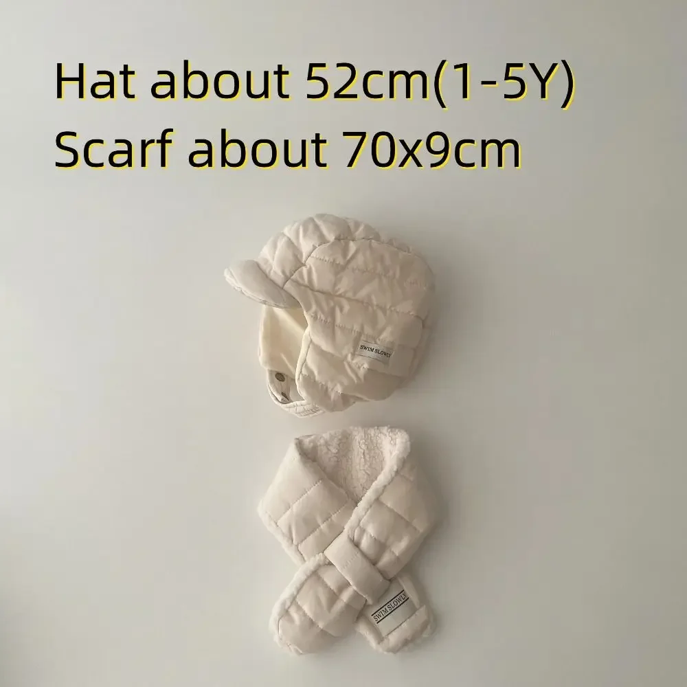 Gorro y bufanda de algodón para bebé – Abrigo invierno con protección de oídos - imagen 4