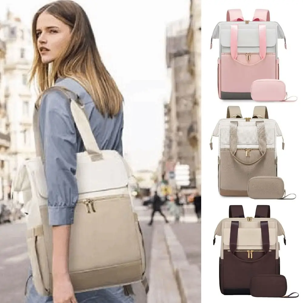 Mochila para ordenador portátil de viaje de gran capacidad, bolso de hombro multifuncional impermeable para mamá, transpirable y ligero