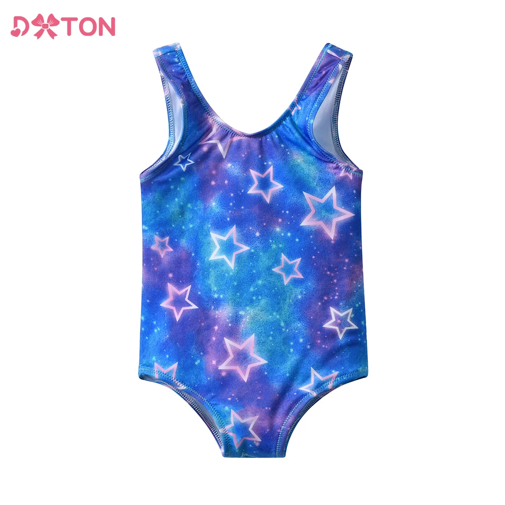 DXTON Traje de baño una pieza para niña con estrellas elástico verano