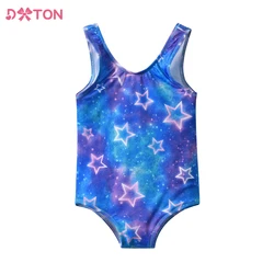 DXTON Traje de baño una pieza para niña con estrellas elástico verano