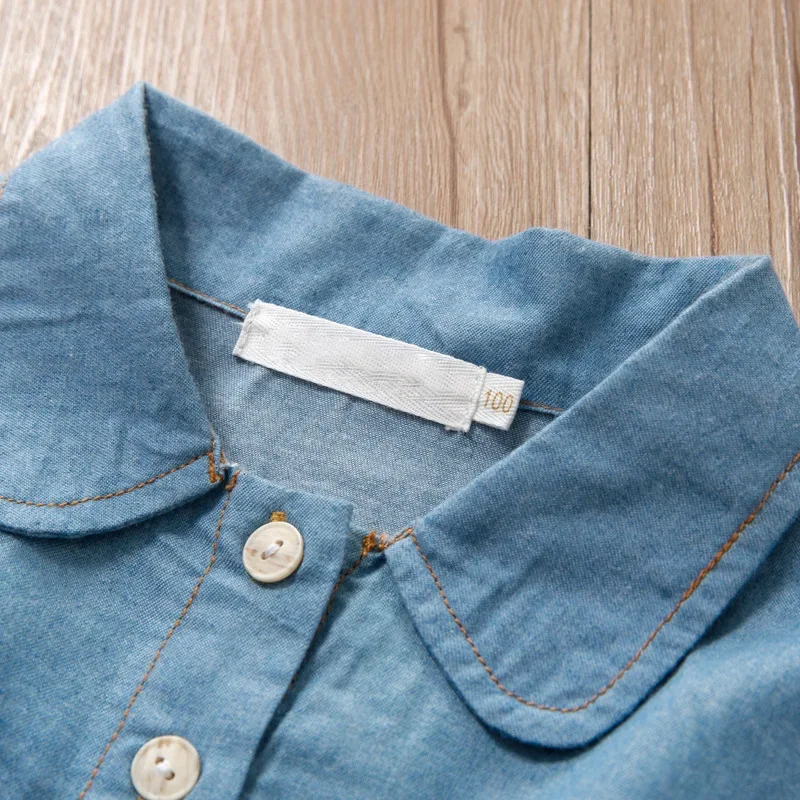 Vestido vaquero con falda de malla para niña – Otoño casual - imagen 4