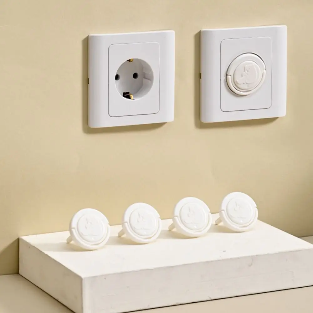 Cubiertas de enchufe de seguridad antielectricas para bebé, cubierta protectora de enchufe de oso bonito de dibujos animados, diseño de hebilla a prueba de polvo, 10 Uds. - imagen 3