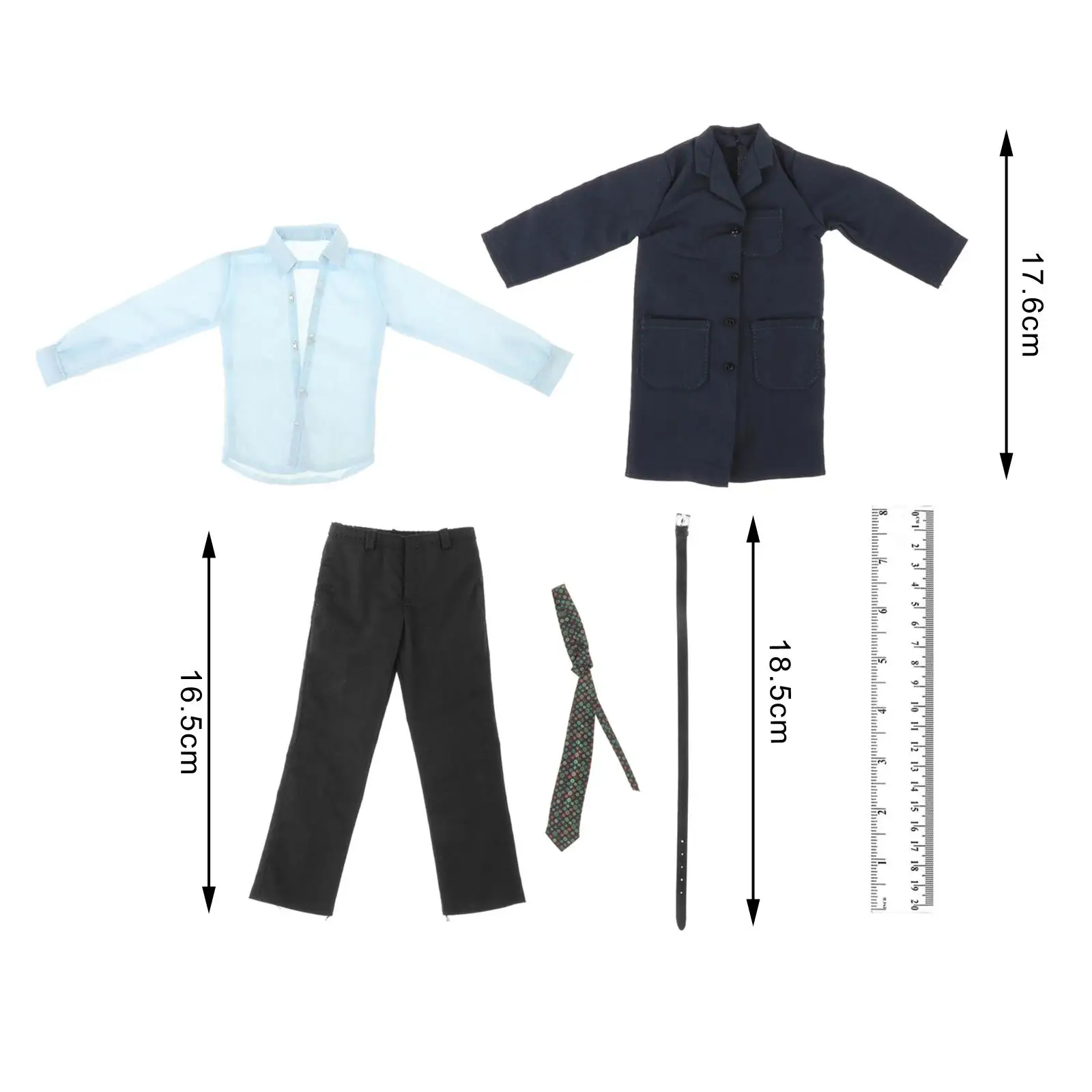 1/6 Scale Male Figure Doll Clothes Trench Coat Pants Shirt Dolls Dress up Handmade Costume for 12 inch Action Figures Accessory