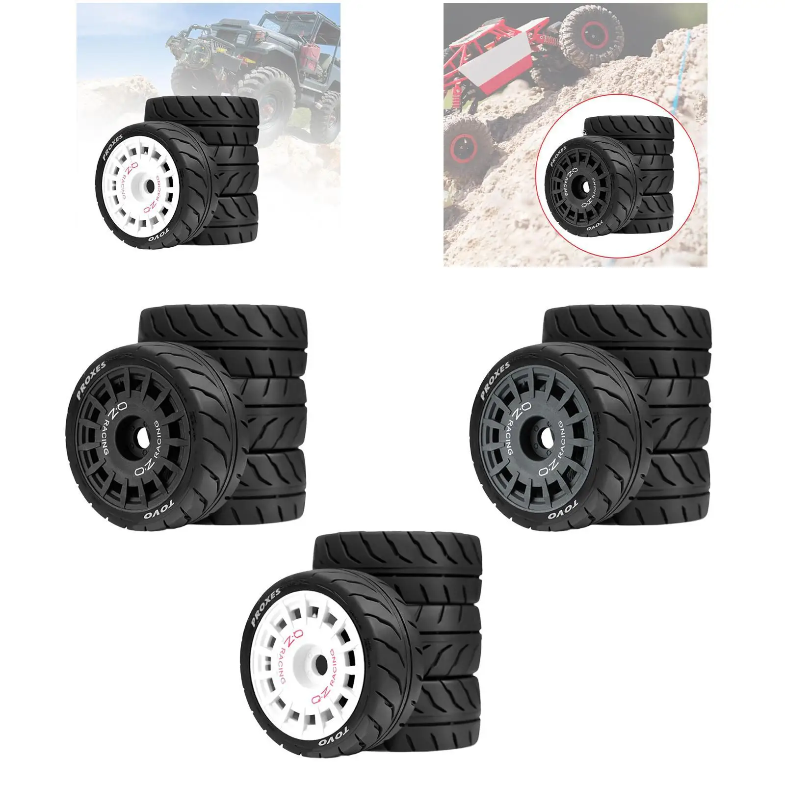 4 Piezas Neumáticos Compatible Actualización Fácil Instalación Modificación Profesional Versátil 3 de Diámetro Robusto para 1:10 TT01 - imagen 4