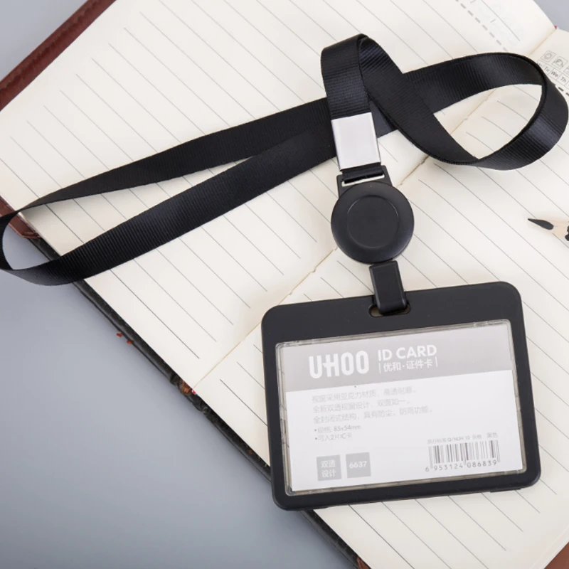 Tarjeta de pecho para estudiantes, permiso de trabajo, anillo colgante, tarjetero, insignia de trabajo de PVC, funda para tarjeta de marca de fábrica
