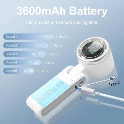Mini ventilador portátil plegable con pantalla digital para escritorio