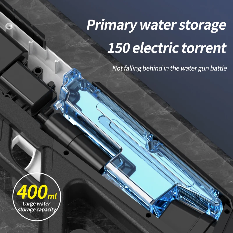 Pistola de agua eléctrica totalmente automática, juguetes de verano al aire libre para niños, pistolas de pulverización, pistola de agua de disparo continuo, juguete de piscina - imagen 5