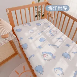 Sábana bajera de algodón con estampado infantil para cuna de bebé