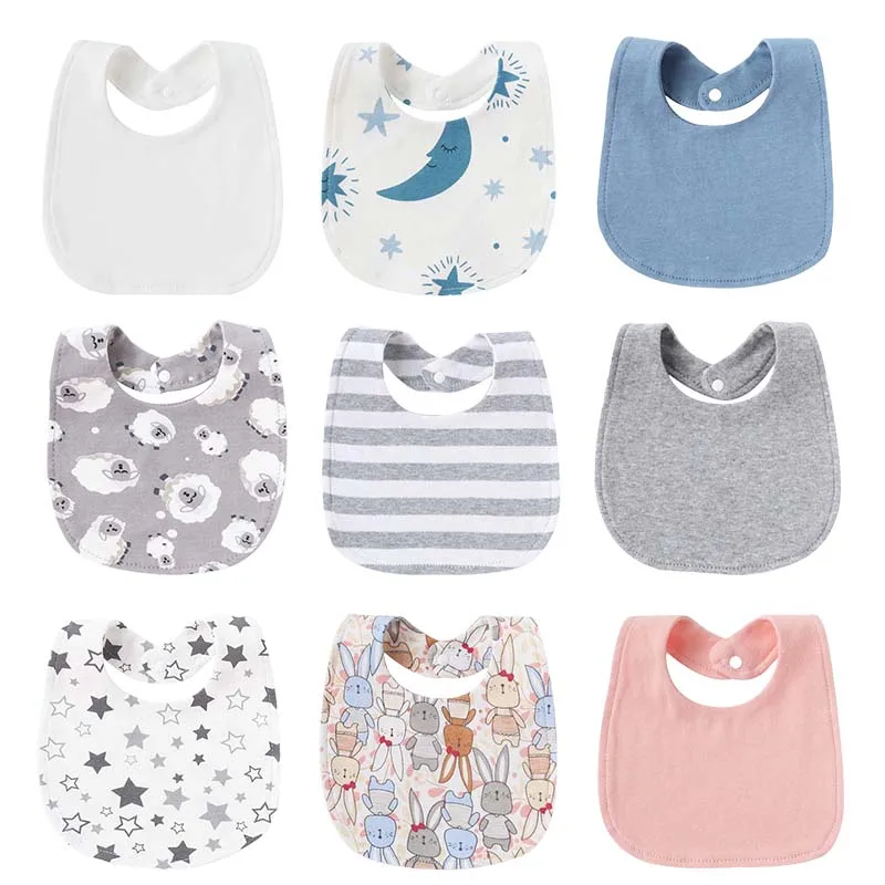 Baberos de algodón para bebé recién nacido, toalla de Saliva con estampado bonito para niños y niñas, paños sólidos para eructar, accesorios de alimentación, 1/4 Uds. - imagen 2