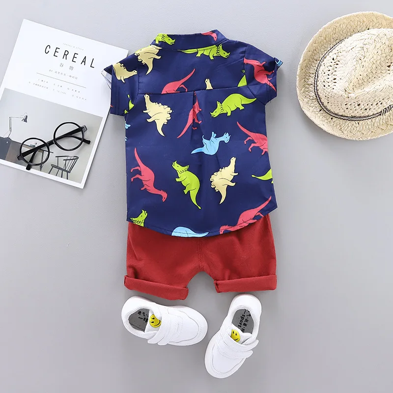 Nueva ropa de verano para bebés, traje para niños, camisa de dibujos animados, pantalones cortos, 2 unids/set, disfraz informal para niños, ropa para niños, chándales infantiles - imagen 4