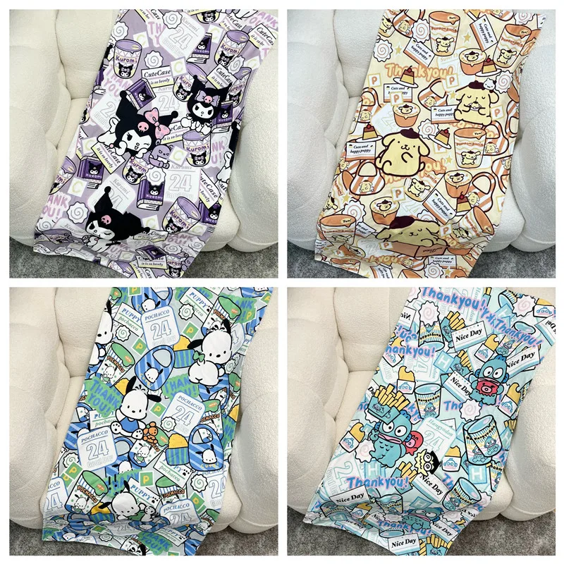 Sanrio-Toalla de baño con estampado de dibujos animados para niña, Pochacco de Hello Kitty, Cinnamoroll, Kuromi My Melody, playa, viaje