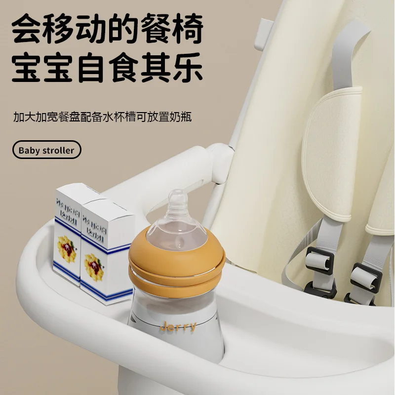 El cochecito de bebé se puede sentar o tumbarse, cochecito de bebé portátil bidireccional de cuatro ruedas, cochecito plegable - imagen 2