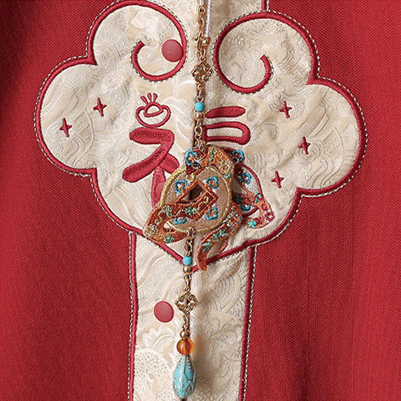 Ropa de verano para niña de 0 a 6 meses, monos bordados de manga corta rojos de estilo chino, trajes para niño pequeño B286 - imagen 4