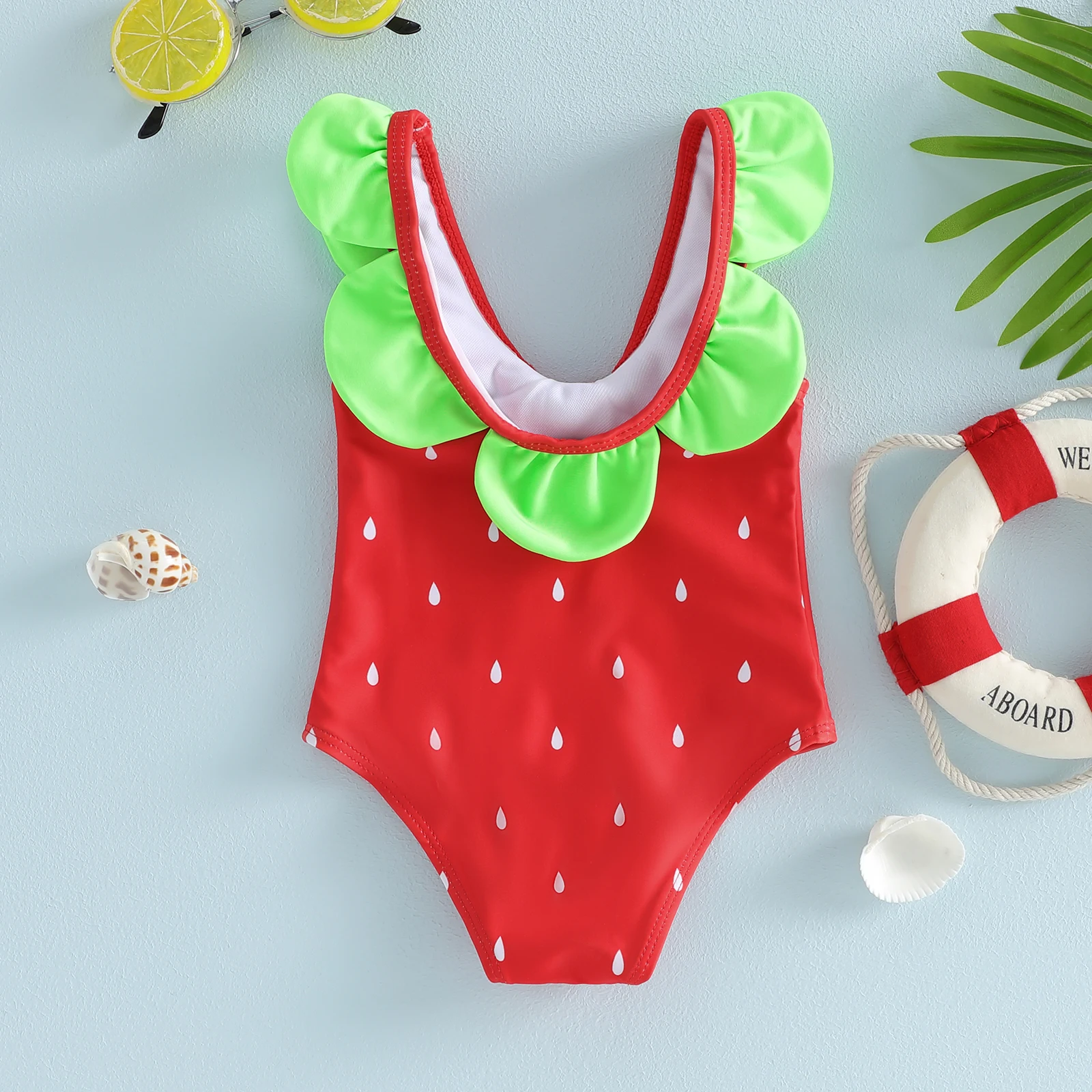 Bañador Tregren monokini infantil para niña – Estampado sandía ribete verde - imagen 5