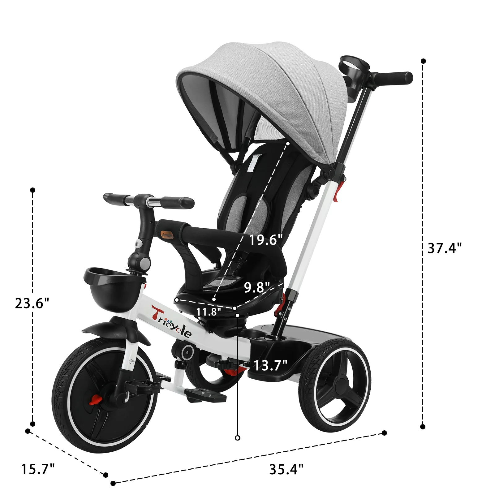 UBRAVOO Triciclo basculante 360° con posición reclinable para niños - imagen 2