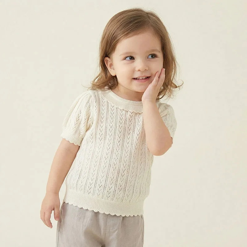 Camiseta de punto hueca para niños – manga corta fina de verano - imagen 4
