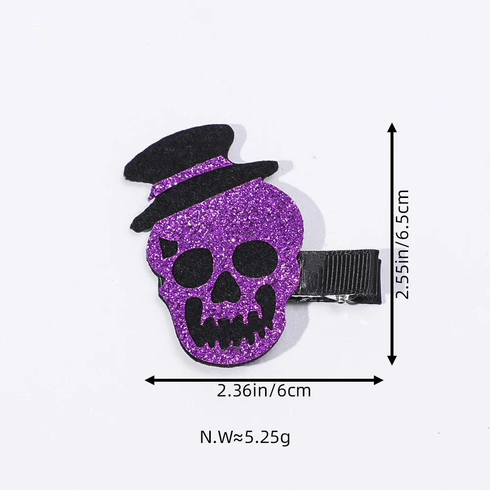 Nuevas horquillas de Halloween, pinzas para el cabello elementales de calabaza, murciélago, araña, sombreros divertidos para niños, pasadores de lentejuelas a la moda - imagen 5