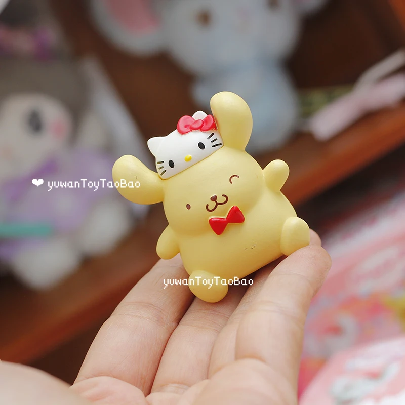 Sanrio personaje caja ciega juguetes Linda figura de dibujos animados Hello Kitty Pom Purin Cinnamoroll Pochacco muñeca modelo coleccionar adornos