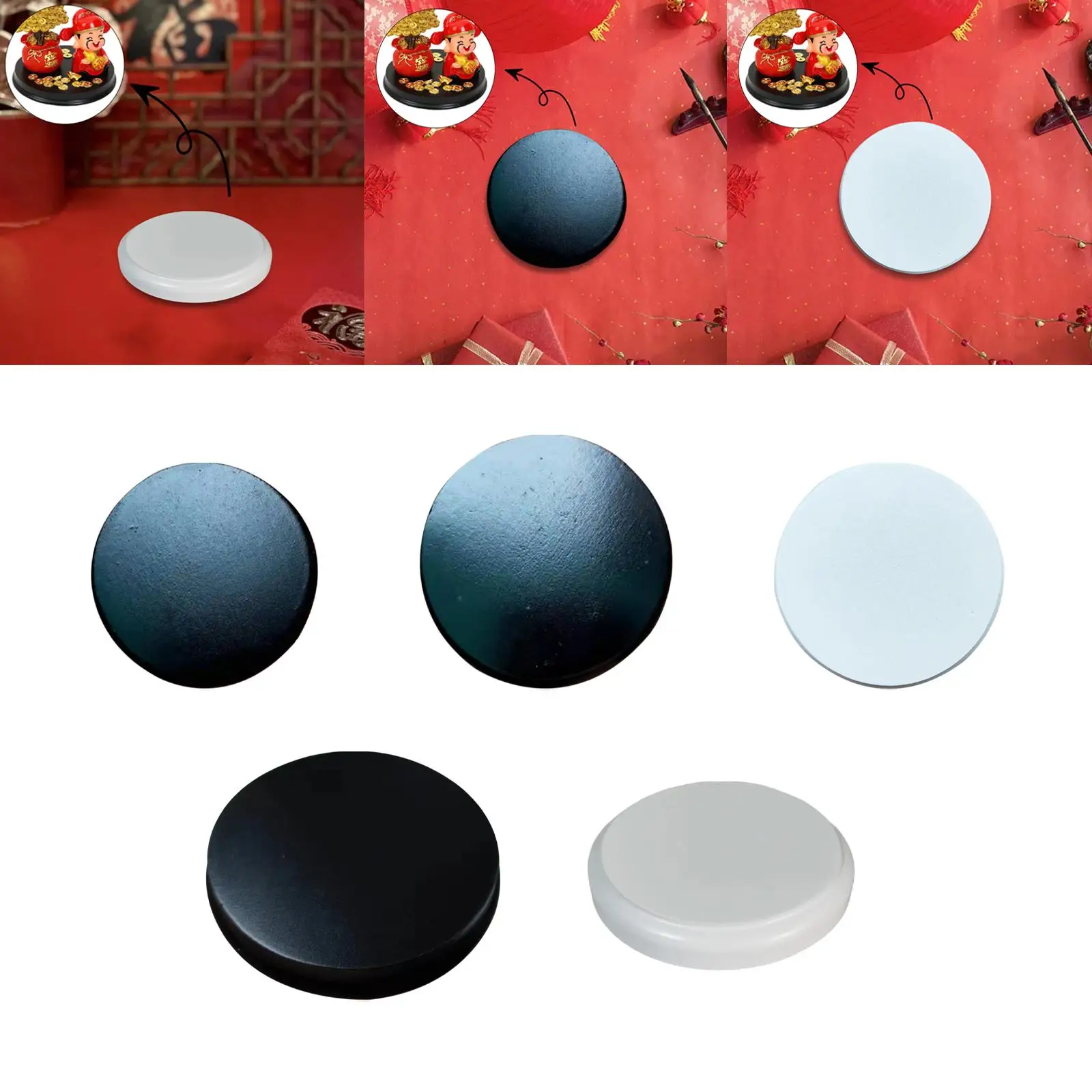 Round Wooden Base Durable Multipurpose Collections Artwork Display Stand