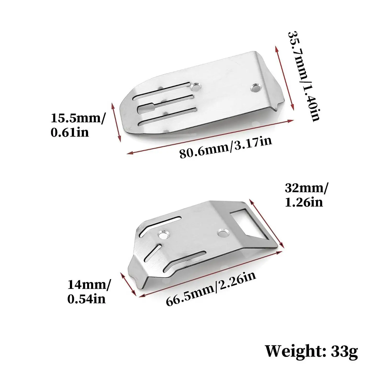2 Pieces Stainless Steel Chassis Skid Plate for Ara2106 1/18 RC Model Car