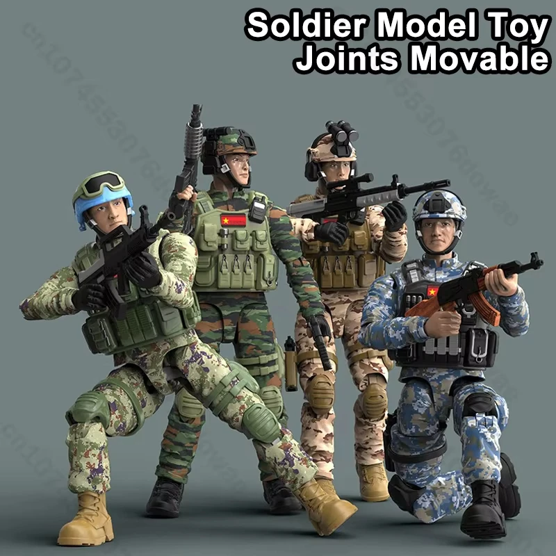 Muñeco soldado articulado PVC – Figura militar con articulaciones móviles