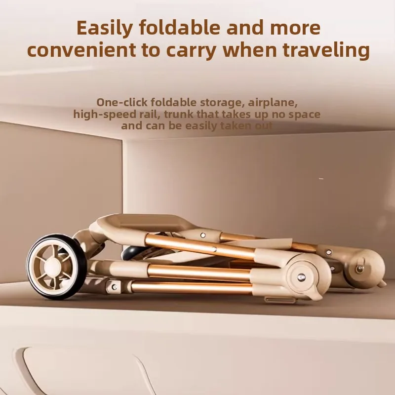 Cochecito compacto Wonder de 1 segundo pliegue para 6M-5Y 360 ° Marco de aluminio reclinable con rueda delantera, compañero de viaje ligero imprescindible - imagen 4