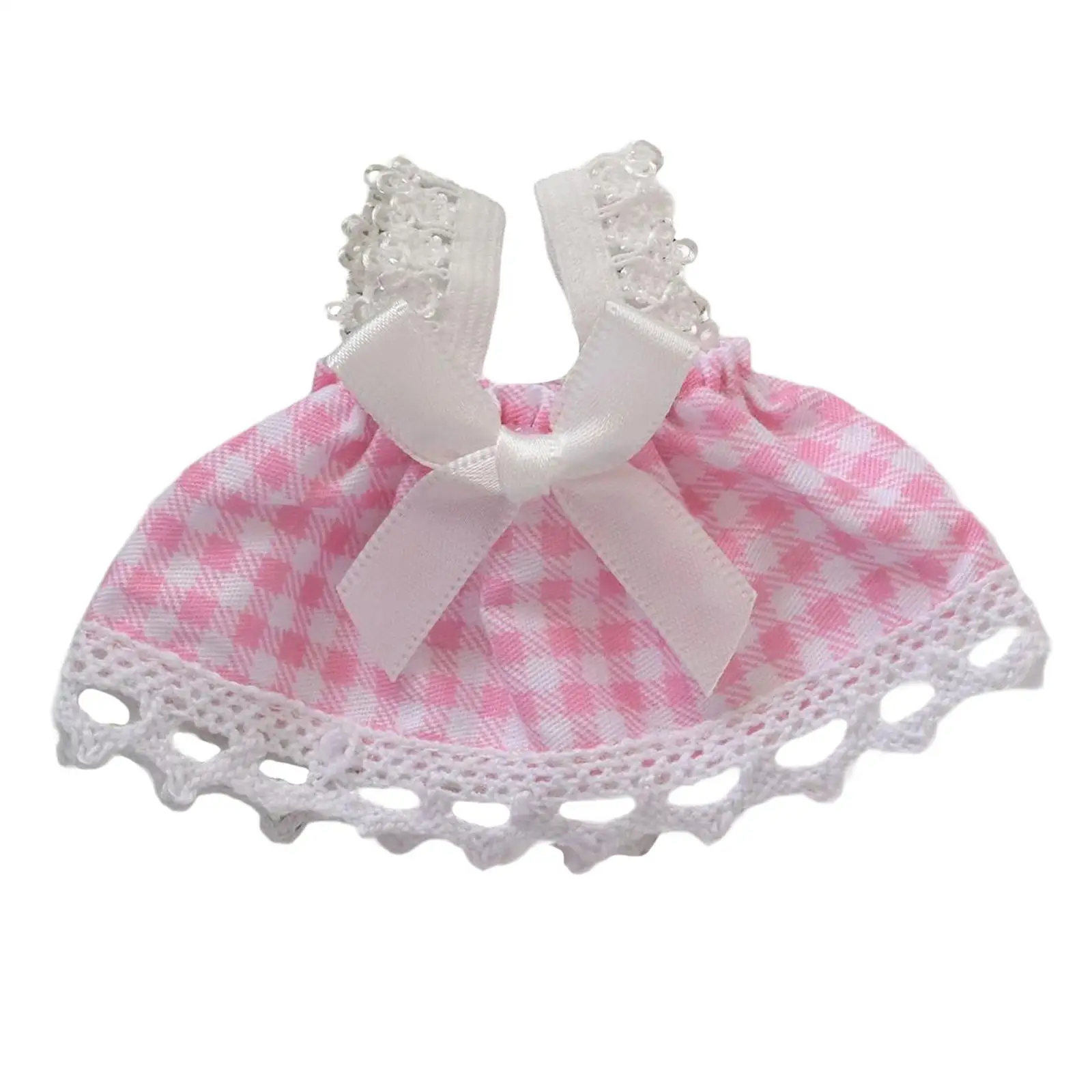 Plush Doll Strap Dress Hands on for 6.69inch Doll for Kids Birthday Gift DIY Accessories Cute Imagination Doll Clothes Costumes