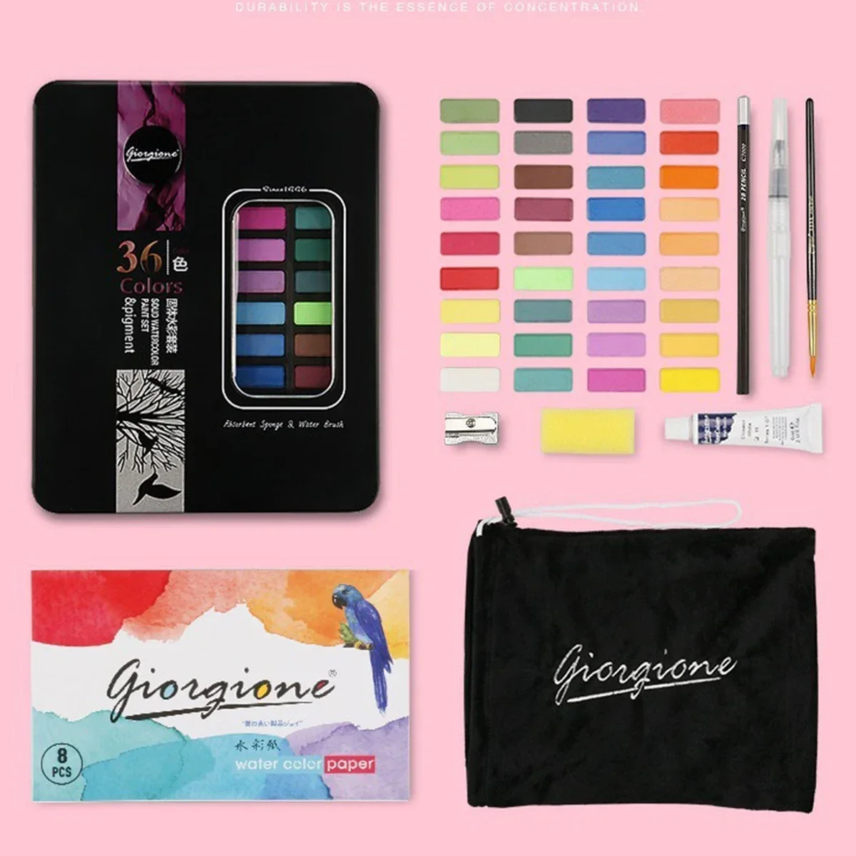 Juegos de pintura de acuarela, 36/48 colores, Giorgione, pigmento de Color agua, pinturas al óleo, pintura escolar, suministros de arte para dibujar - imagen 3