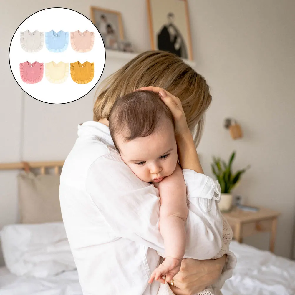 6 uds bebé recién nacido baba alimentación dentición Baberos para bebé dentición algodón reutilizable lavable niño Unisex Baberos para baba infantil