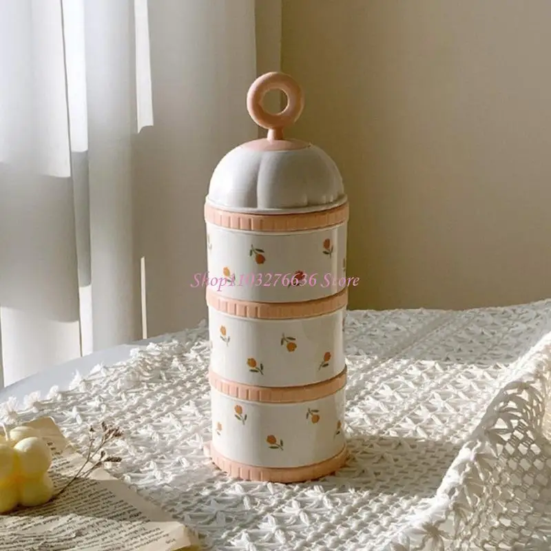 Caja dispensadora fórmula para bebé R6FD, caja dispensadora almacenamiento aperitivos, contenedor dividido portátil - imagen 3