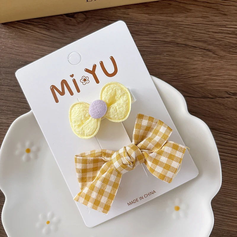 Pinzas para el cabello amarillas dulces para niñas, horquilla versátil a la moda para niños, estilo lazo amarillo, flequillo de flores, Clips Bb, accesorios para el cabello - imagen 5