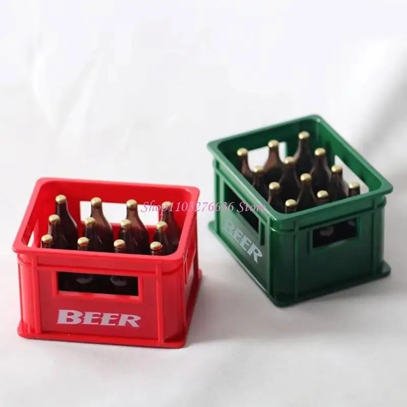 R6FD Maniatura Dollhouses Beer Beer Beer Crate Modelo Figurine para 1/12 Casas muñecas Decoración Props - imagen 4