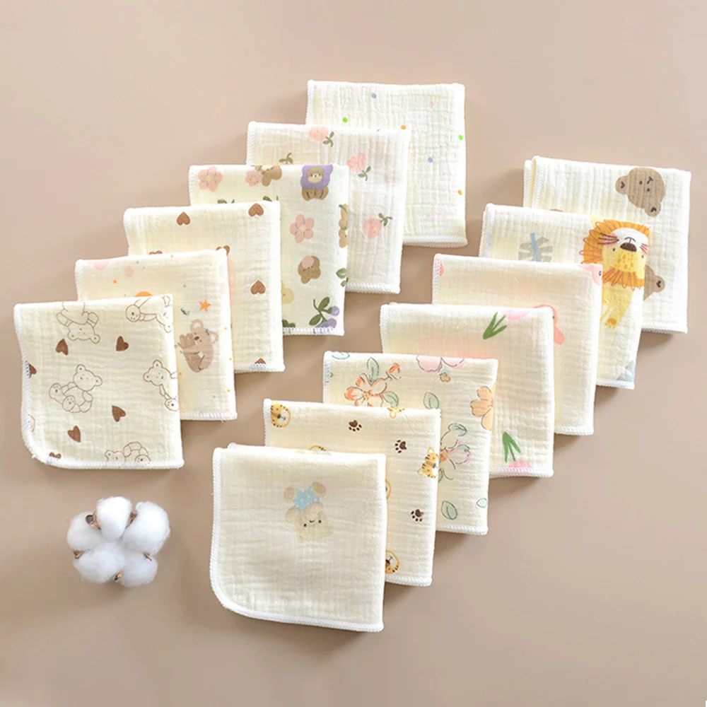 5 unids/set toalla de bebé 25*25Cm toalla de Saliva de algodón de gasa suave manta de bebé recién nacido para niñas niños pañuelo de lavado de cara reutilizable - imagen 3