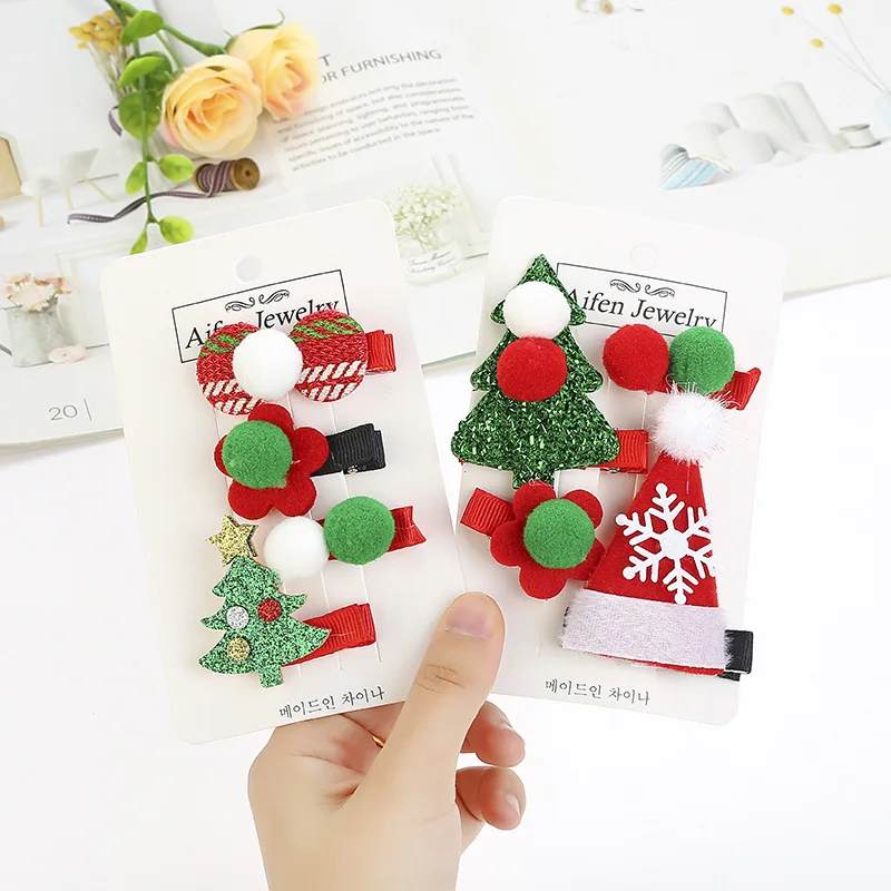 Horquillas Papá Noel – Pinzas de pelo navideñas para niña - imagen 5