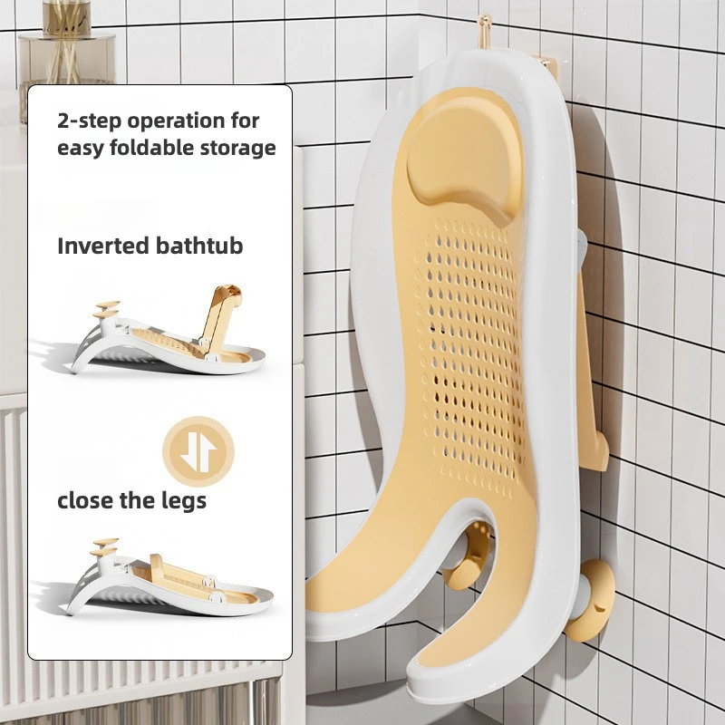 Soporte de baño infantil multifuncional: lavabo de ducha reclinable para recién nacidos, uso doméstico, lavado y cuidado de higiene tumbado, portátil - imagen 3