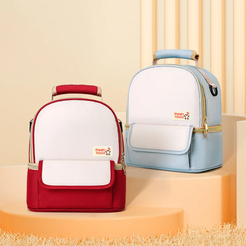Bolsa de almacenamiento de productos para bebés, extractor de leche práctico con doble cremallera, taza de agua para pañales, bolsa de mamá, almacenamiento fresco de leche, doble paquete de hielo