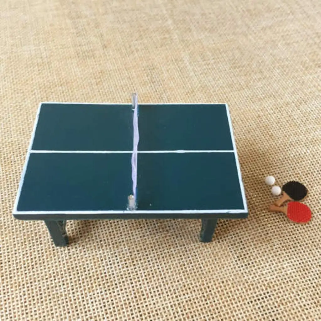 Juego completo de tenis de mesa para casa de muñecas a escala 1:12 con pelotas - imagen 3