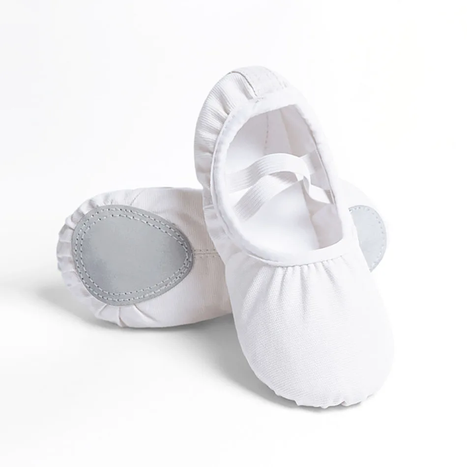 Zapatillas ballet de lona para niña con suela blanda dividida