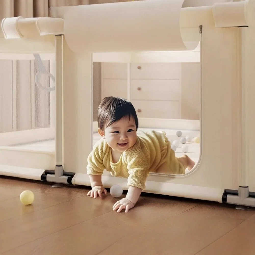 IMBABY Castillo de parque infantil para bebés, valla de actividades de tela grande para niños, patio de juegos de alta calidad con diseño seguro y plegable - imagen 2