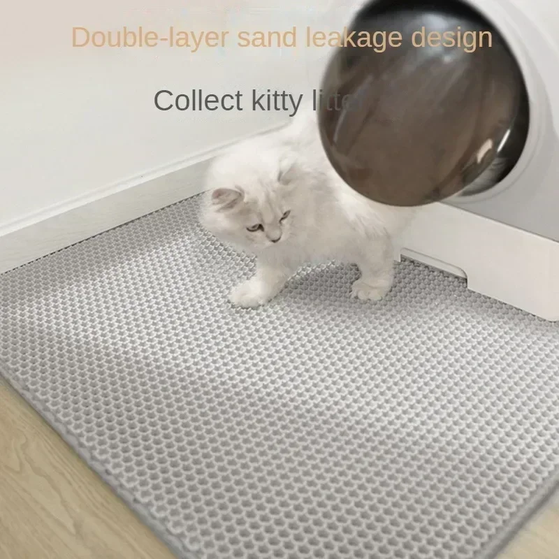 Hot! Double layer filtered cat litter cat pad washable oversized EVA splash proof pad convenient and easy to clean pet supplies