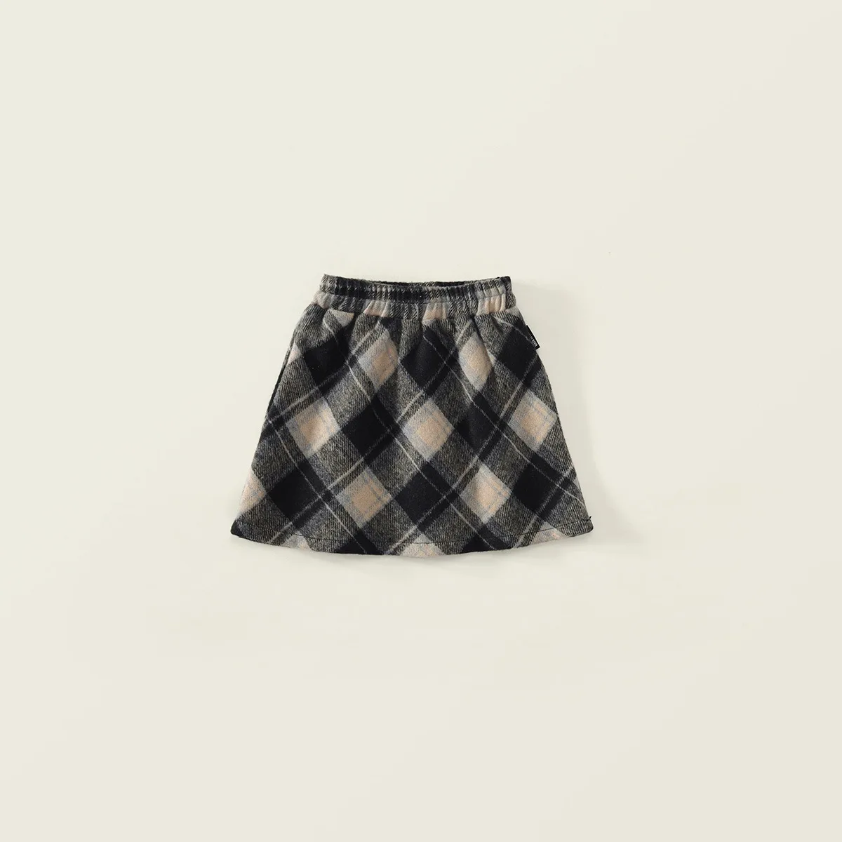 2025 otoño niñas coreanas rojo Vintage a cuadros A-line falda mezcla de lana niño niña moda Midi falda - imagen 2