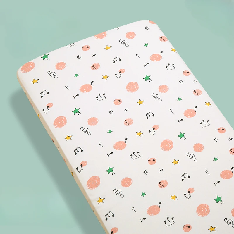 Sábana bajera para cuna de bebé, juego de cama con estampado de León de dibujos animados de algodón, funda de colchón suave y transpirable para recién nacido, cuatro estaciones - imagen 4