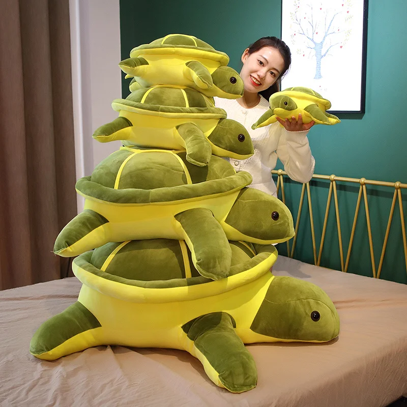 1 unidad de juguete de peluche de tortuga Kawaii de 35-80cm, muñecos de animales suaves, almohada bonita de tortuga marina, regalos de cumpleaños para bebés y niños - imagen 3