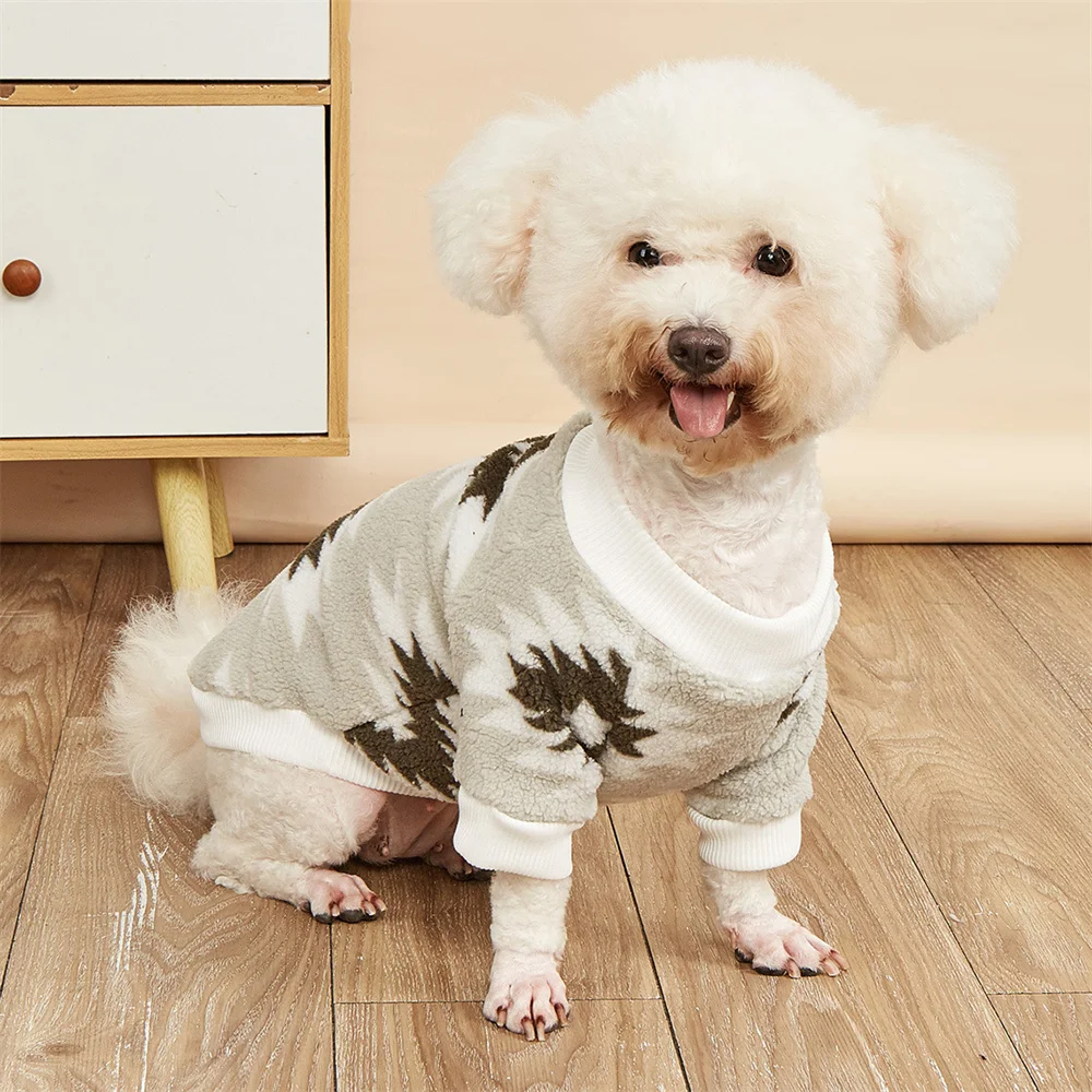 Ropa cálida de invierno para cachorros y perros, suéter de estilo nacional para mascotas, jerséis para perros pequeños, Chihuahua Pinscher, sudaderas con capucha para mascotas - imagen 3