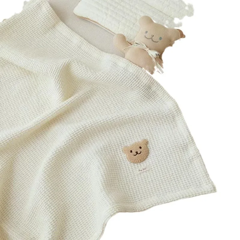 Mantas de algodón para bebé, mantas tejidas para recién nacido, 100x90cm, cochecito, ropa de cama para siesta, fundas para dormir, esteras receptoras para bebés - imagen 2