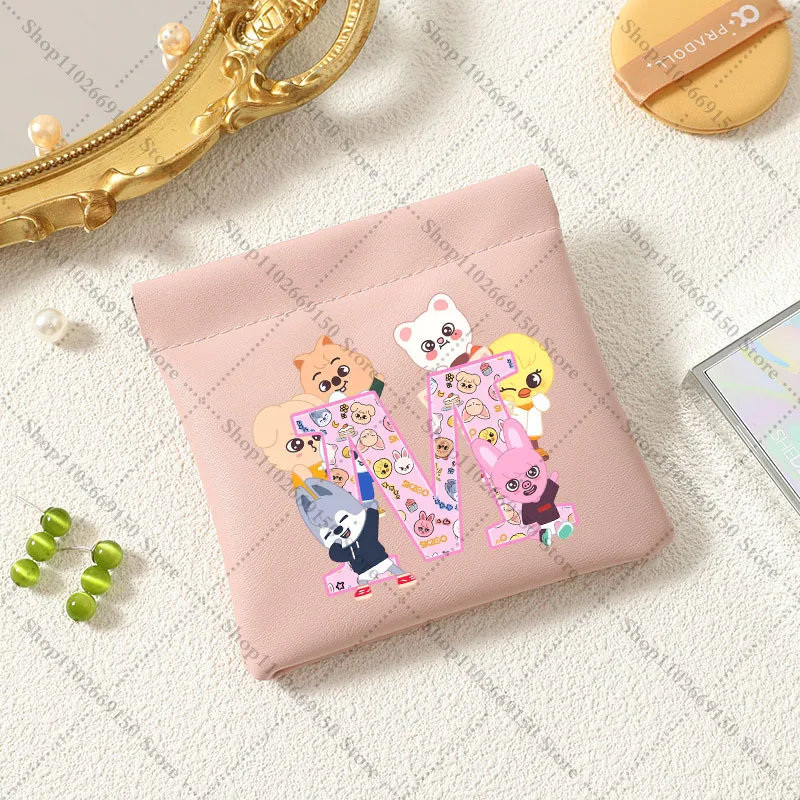 Bolsa de maquillaje con estampado de Anime para mujer, monedero bonito de dibujos animados SKZ ooed, accesorios, bolsa de almacenamiento de PU, tarjetero de moda, regalos de navidad