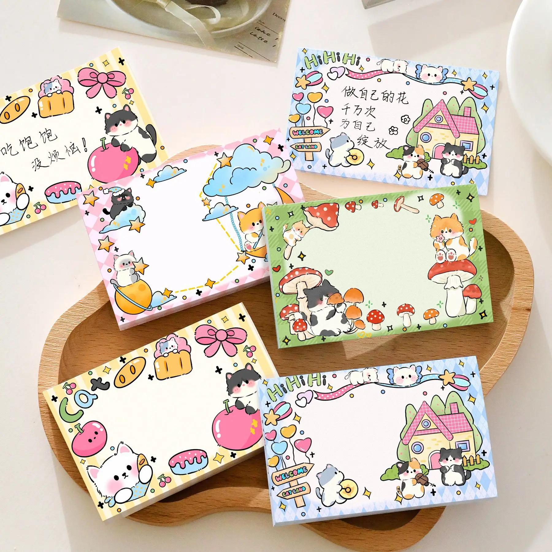Nota adhesiva lindo gato para hacer lista registro diario notas decorativas práctico adhesivo de papelería - imagen 5