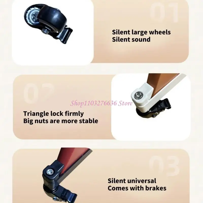 Trona giratoria 360° con ruedas silenciosas y freno para bebés - imagen 5