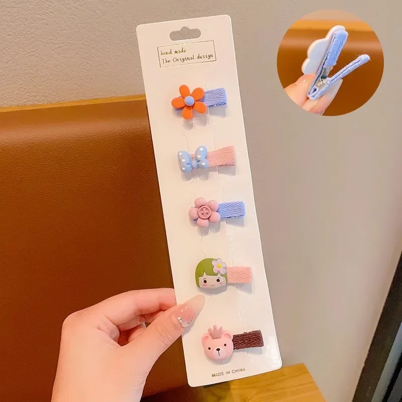 Horquillas de flores coloridas para niña, 5 piezas, pinzas para el pelo, pasadores, accesorios para el cabello